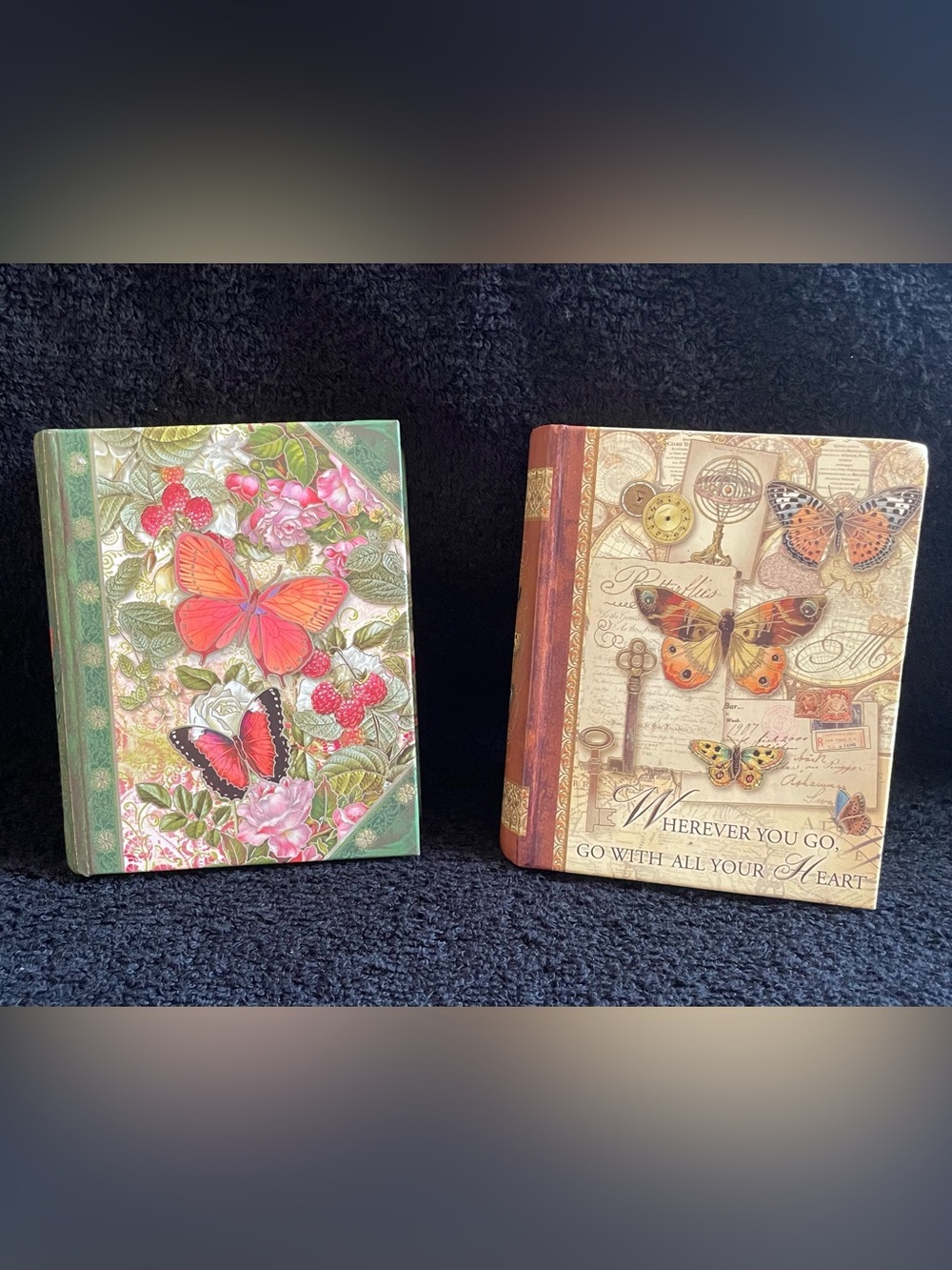 2 Vintage Punch Studio Style Mini Books with Hidden Note Pads